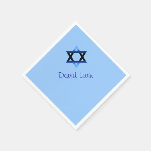Serviette En Papier Star bleue de David Bar Mitzvah, Custom (Coin)