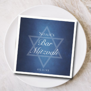 Serviette En Papier Star bleue moderne de David Formal Bar Mitzvah Par