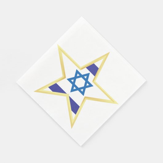 Serviette En Papier Star d'or Israël (Coin)