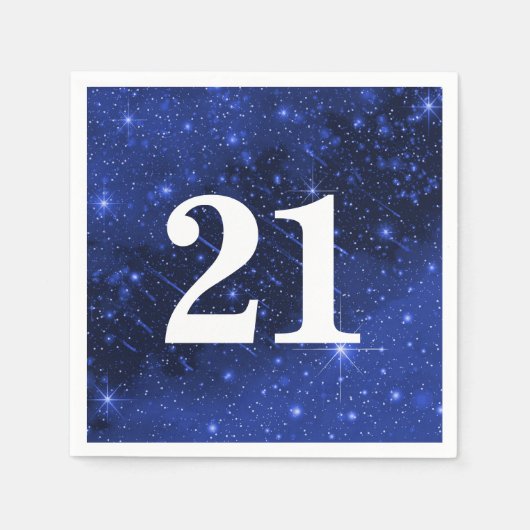 Serviette En Papier Star Galaxy Pour 21ème Anniversaire (Devant)