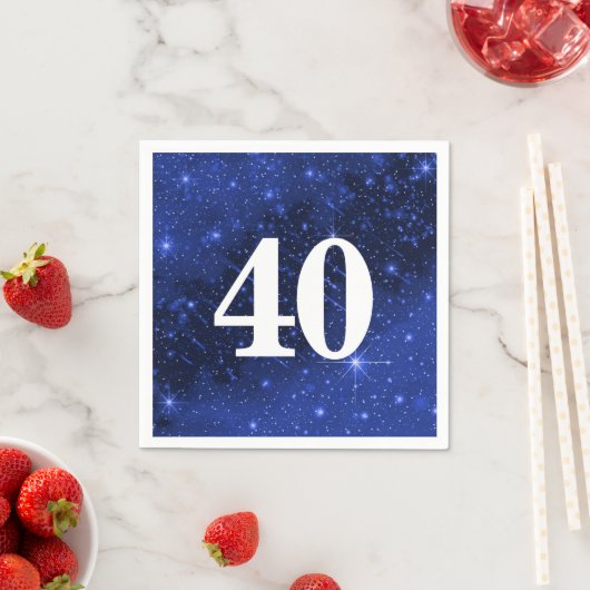 Serviette En Papier Star Galaxy Pour 40e anniversaire (En situation)