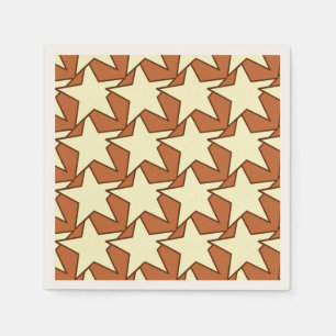 Serviette En Papier Star moderne Géométrique - crème et chameau tan