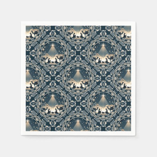 Serviette En Papier Star of Wonder Mandala Nativité Carrelage géométri (Devant)