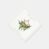 Serviette En Papier Star Orament Pine Branch Faune Joyeux Noël (Coin)