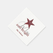 Serviette En Papier Star rustique Merry & Bright personnalisée (Coin)