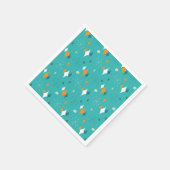 Serviette En Papier Starburst Mid Century Motif moderne en Turquoise (Coin)