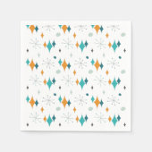 Serviette En Papier Starburst Motif moderne du milieu du siècle (Devant)