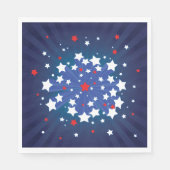Serviette En Papier Starburst Patriotique Rouge Blanc et Bleu USA (Devant)