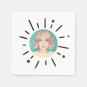 Serviette En Papier STARBURST | Simple Round Fun Custom Photo (Devant)