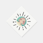 Serviette En Papier STARBURST | Simple Round Fun Custom Photo (Coin)
