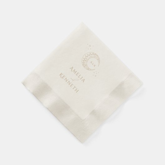 Serviette En Papier Stardust Monogramme Invitations de mariage (Coin)