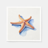 Serviette En Papier Starfish and Blue SIlhouette (Devant)