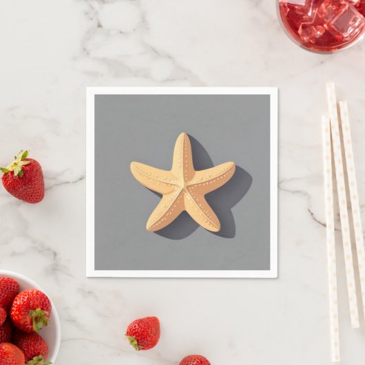 Serviette En Papier Starfish and Its Shadow (En situation)
