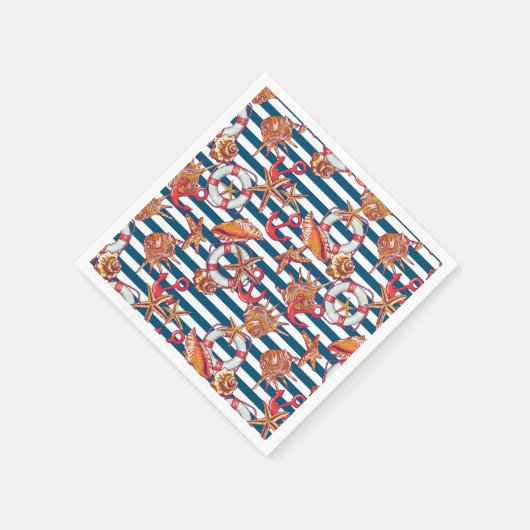 Serviette En Papier Starfish and Stripes (Coin)