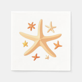 Serviette En Papier Starfish and the Small Ones