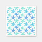 Serviette En Papier Starfish bleu et turquoise (Devant)