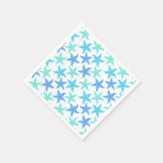 Serviette En Papier Starfish bleu et turquoise (Coin)