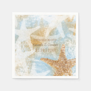 Serviette En Papier Starfish Coastal Beach Theme Event Napkin