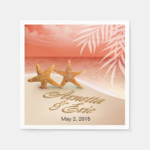 Serviette En Papier Starfish Couple DEMANDEZ QUE VOS NOMS SOIENT MIS D