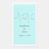 Serviette En Papier Starfish Cute Couple Turquoise Blue Grey Mariages  (Devant)