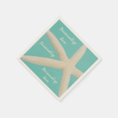 Serviette En Papier Starfish élégant océan moderne plage turquoise (Coin)