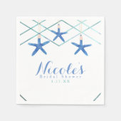 Serviette En Papier Starfish & Modern Lines Élégante plage personnalis (Devant)