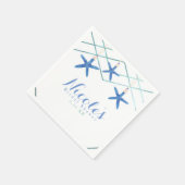 Serviette En Papier Starfish & Modern Lines Élégante plage personnalis (Coin)