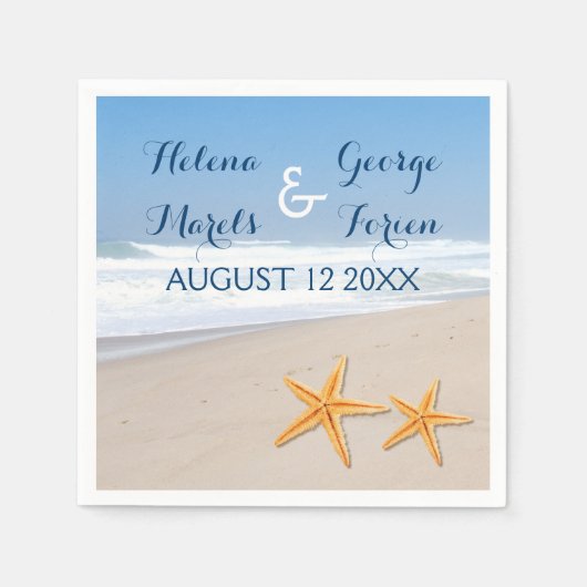 Serviette En Papier Starfish paire destination plage d'été (Devant)