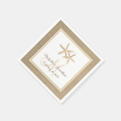 Serviette En Papier Starfish Rustic Burlap Beach Wedding Napkin (Coin)
