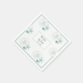 Serviette En Papier Starfish Shells Moderne Elegant Beach Wedding Part (Coin)