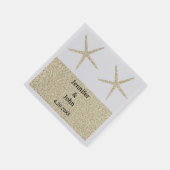 Serviette En Papier Starfish Tropical Gold Parties scintillant Argent  (Coin)