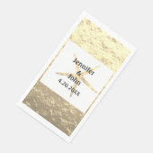 Serviette En Papier Starfish Tropical Gold White Couple Nom Mariage (Coin)
