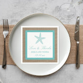 Serviette En Papier Starfish Turquoise Burlap Beach Wedding Collection