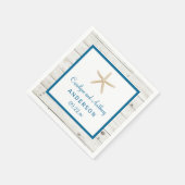 Serviette En Papier Starfish Whitewashed Wood Beach Wedding Collection (Coin)