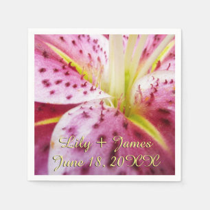 Serviette En Papier Stargazer Lily brillant Magenta Floral