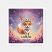 Serviette En Papier Starlit Fox of the Moonlit Meadows. (Devant)