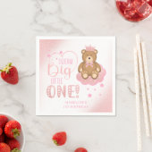 Serviette En Papier Starry Dream Big Little One Sleepy Bear Anniversai (En situation)