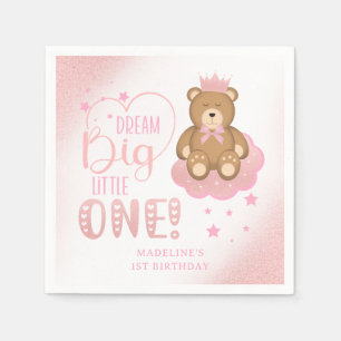 Serviette En Papier Starry Dream Big Little One Sleepy Bear Anniversai