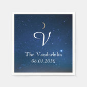 Serviette En Papier Starry Night Monogram Mariage Napkin (Devant)