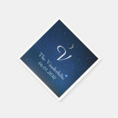 Serviette En Papier Starry Night Monogram Mariage Napkin (Coin)
