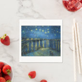 Serviette En Papier Starry Night Over the Rhone par Vincent van Gogh (En situation)