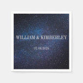 Serviette En Papier Starry Night Sky Galaxy Mariage élégant Napkin (Devant)