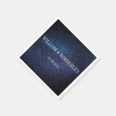 Serviette En Papier Starry Night Sky Galaxy Mariage élégant Napkin (Coin)