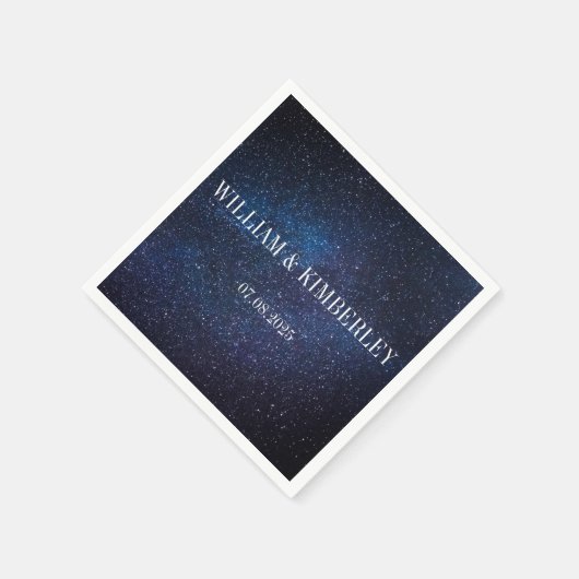 Serviette En Papier Starry Night Sky Galaxy Mariage élégant Napkin (Coin)