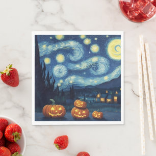 Serviette En Papier Starry Night Van Gogh Halloween