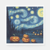 Serviette En Papier Starry Night Van Gogh Halloween (Devant)