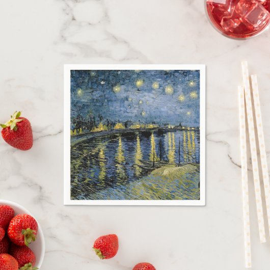 Serviette En Papier Starry Night Vincent van Gogh (En situation)