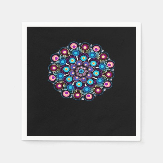Serviette En Papier Starry Night Whimsigoth Dot Mandala (Devant)