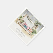 Serviette En Papier Starry Nuit Tropical Palm Beach Cabana Mariage (Coin)