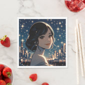 Serviette En Papier Starry Serenity Smile (En situation)